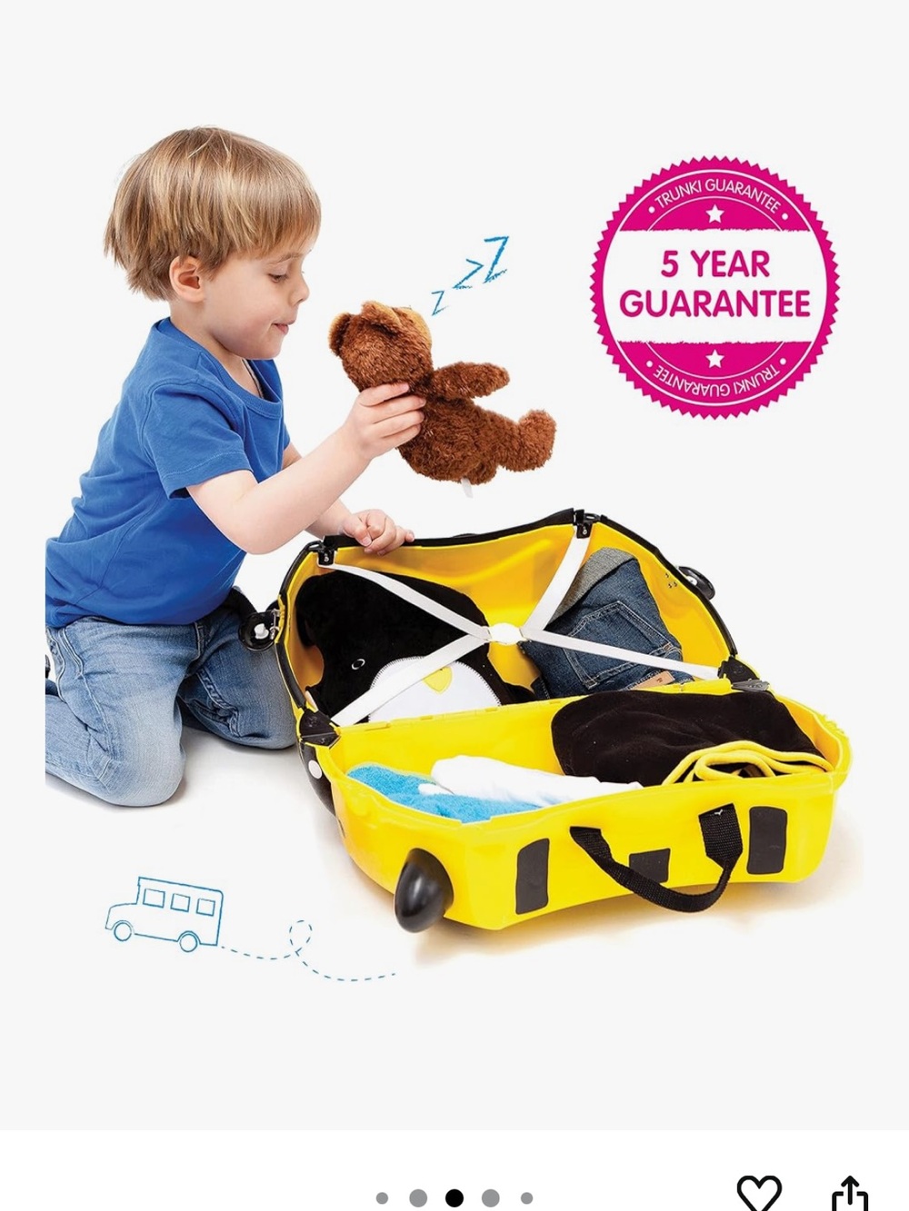 Trunki Ride-On Kids Luggage - Fire Engine - Picture 4 of 4